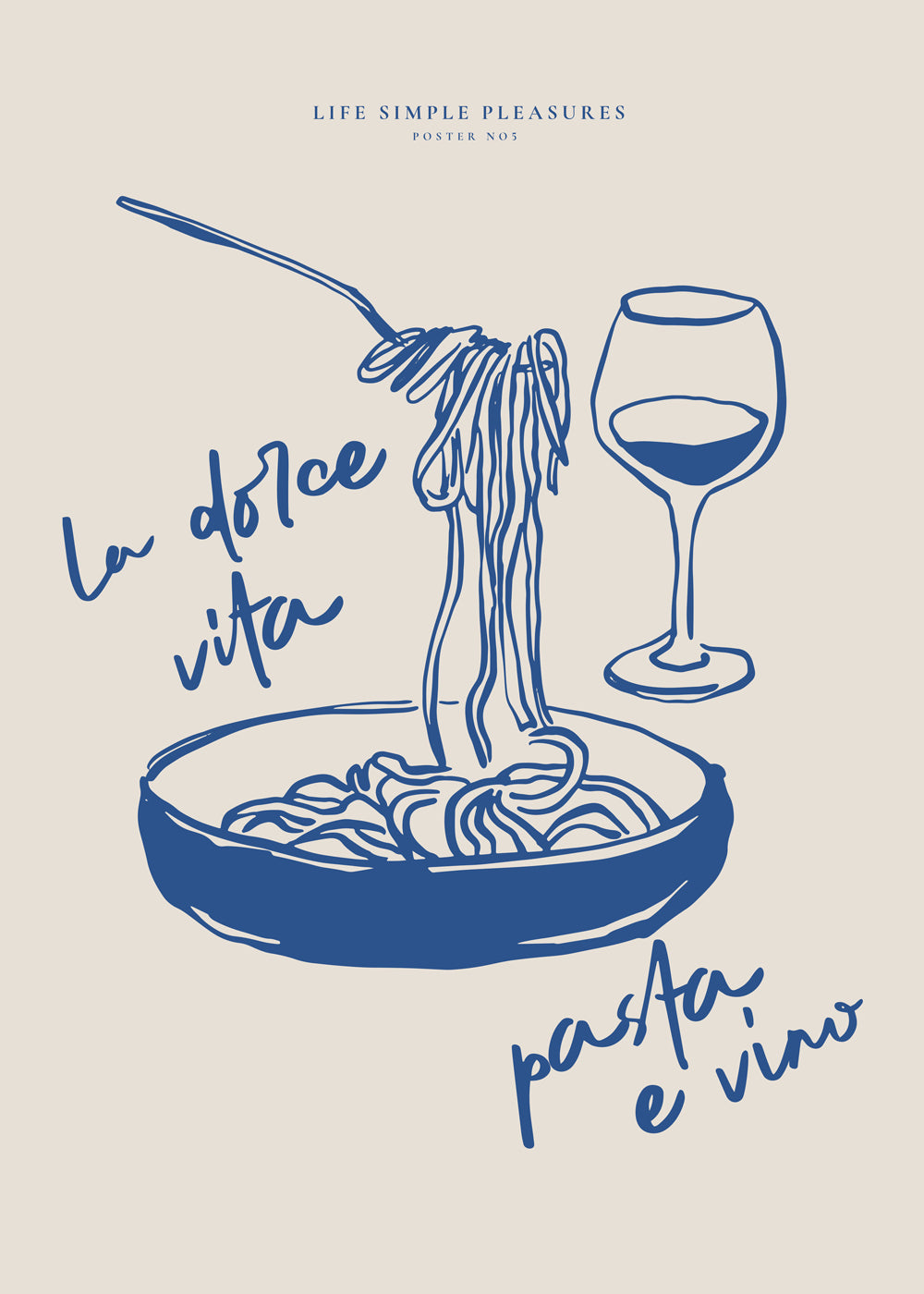 Cuadro de cocina La Dolce Vita makaron i wino
