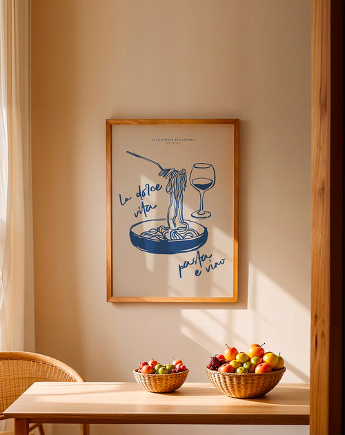 Cuadro de cocina La Dolce Vita makaron i wino