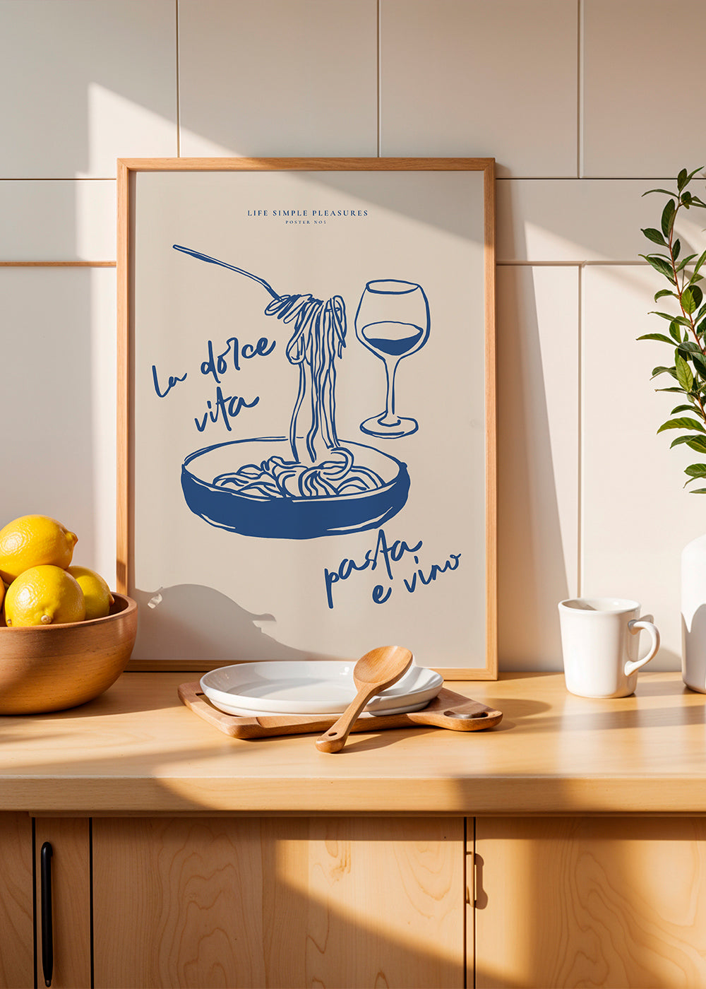 Cuadro de cocina La Dolce Vita makaron i wino