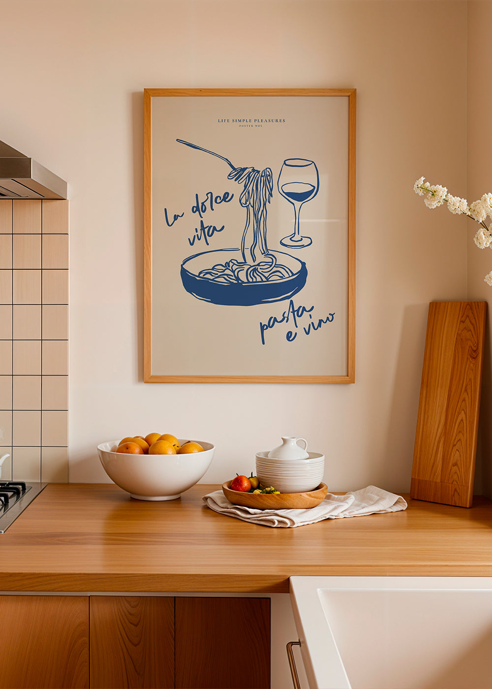 Cuadro de cocina La Dolce Vita makaron i wino