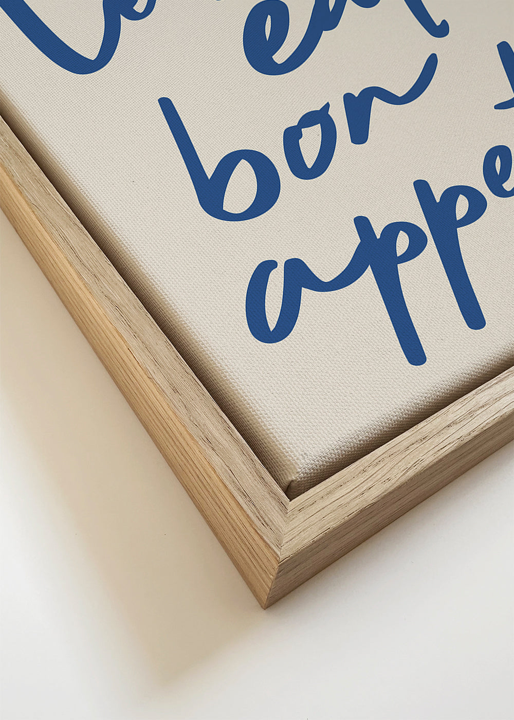 Cuadro do kuchni z niebieską typografią