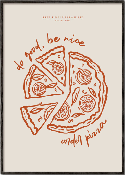 Sztuka do kuchni z minimalistyczną ilustracją pizzy