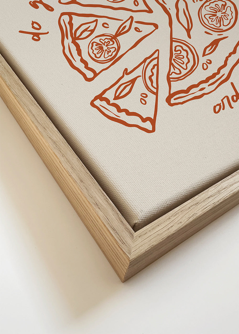 Sztuka do kuchni z minimalistyczną ilustracją pizzy