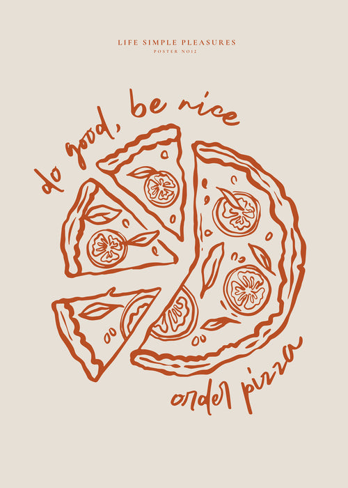 Sztuka do kuchni z minimalistyczną ilustracją pizzy