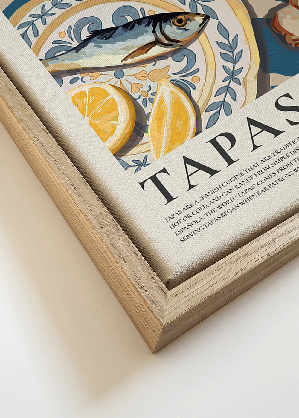 Sztuka do kuchni: tapas na niebieskim obrusie