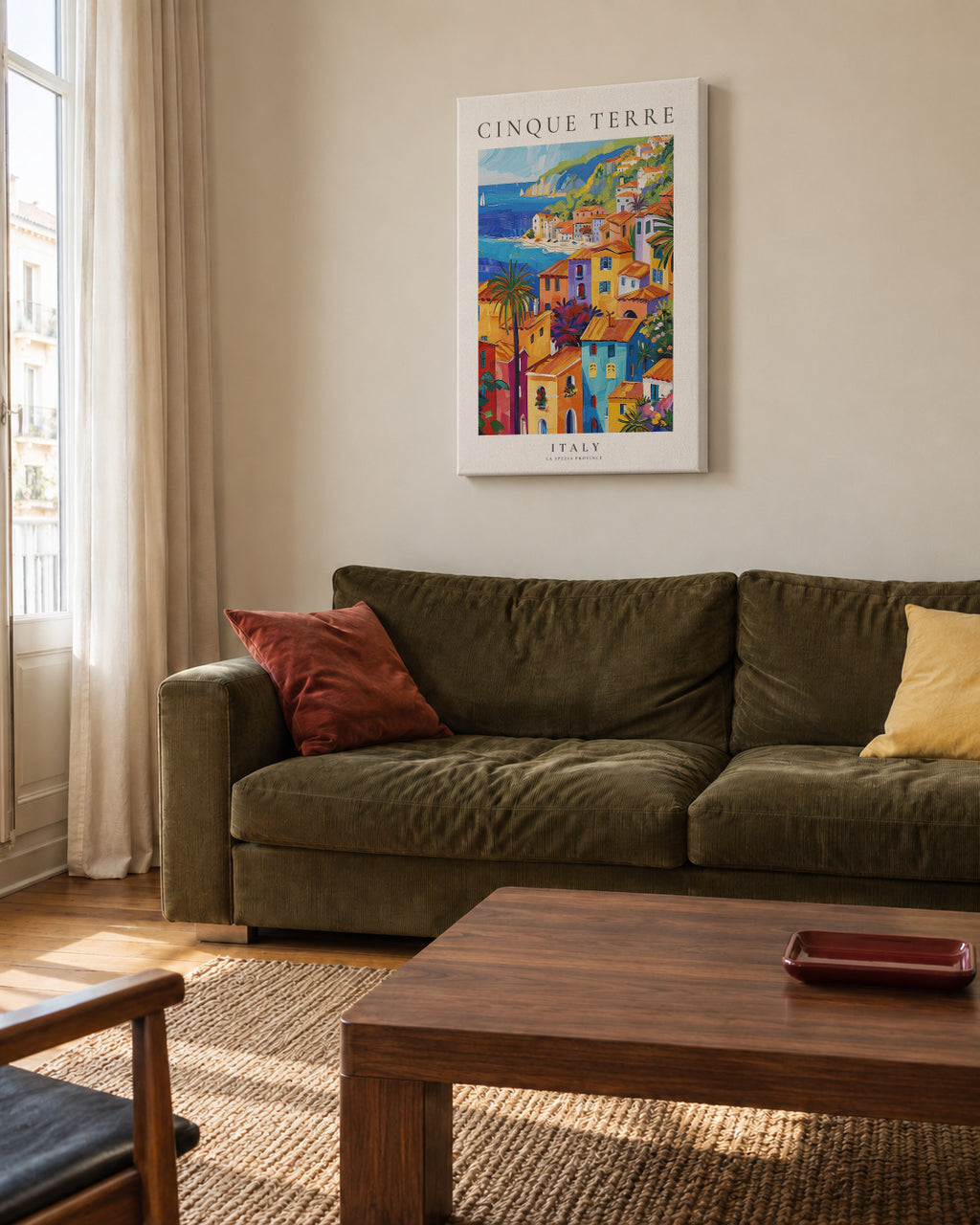 Cinque Terre, Italy - Unframed canvas in an interior