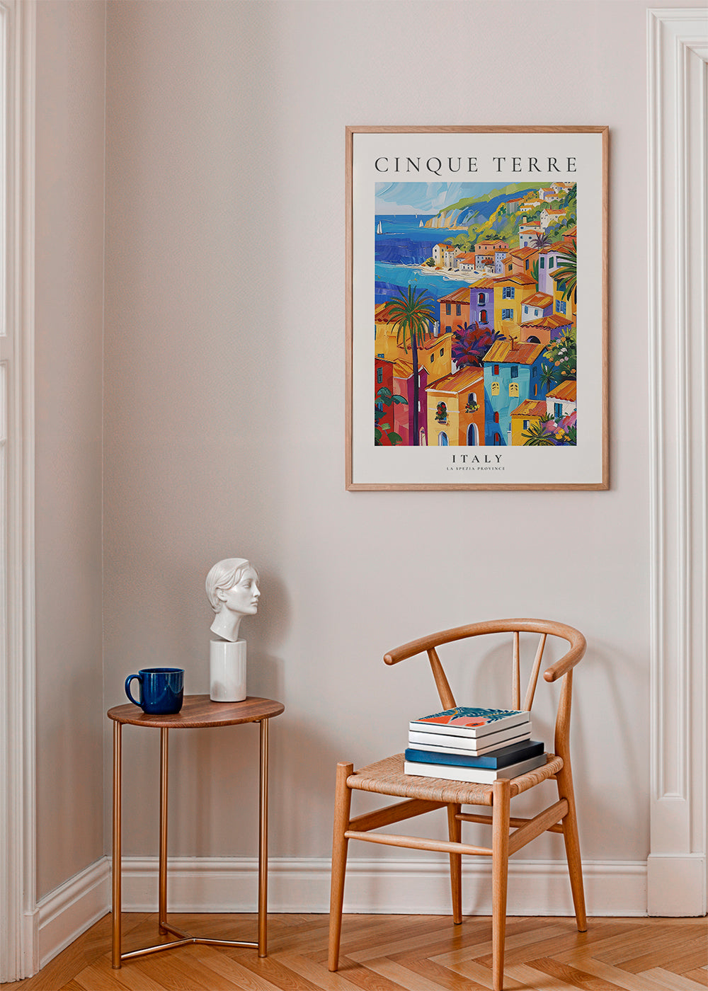 Plakat podróżniczy Cinque Terre kolorowe wybrzeże