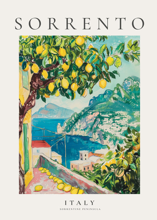 Plakat podróżniczy: Sorrento i drzewo cytrynowe