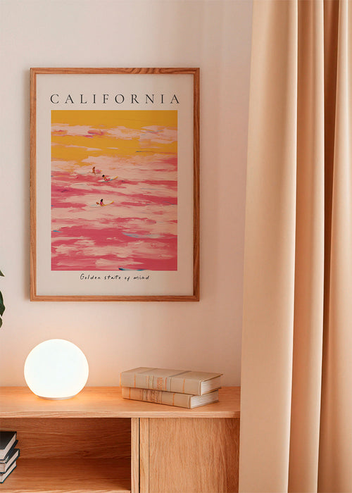 Sztuka sportowa «California» surferzy w różu i żółci