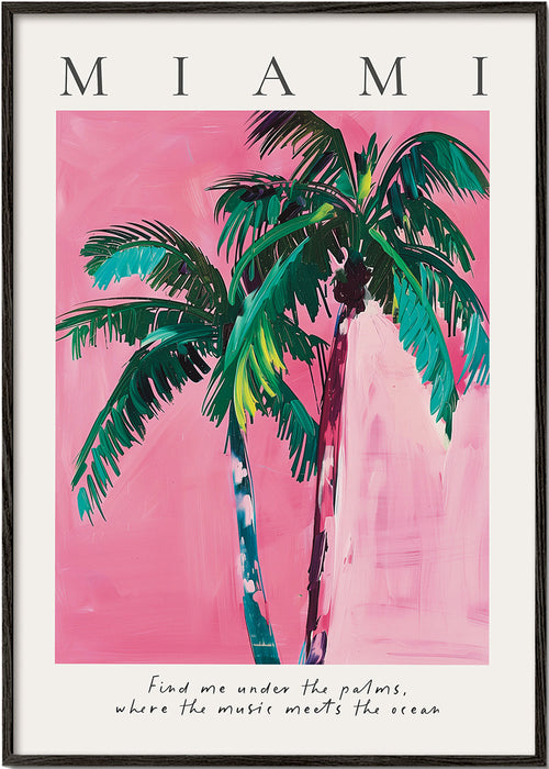 Ilustracja palmy Miami w różu