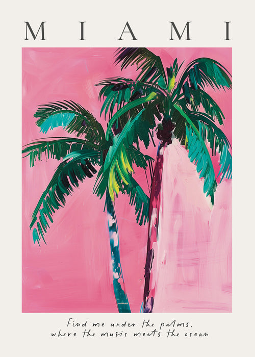 Ilustracja palmy Miami w różu