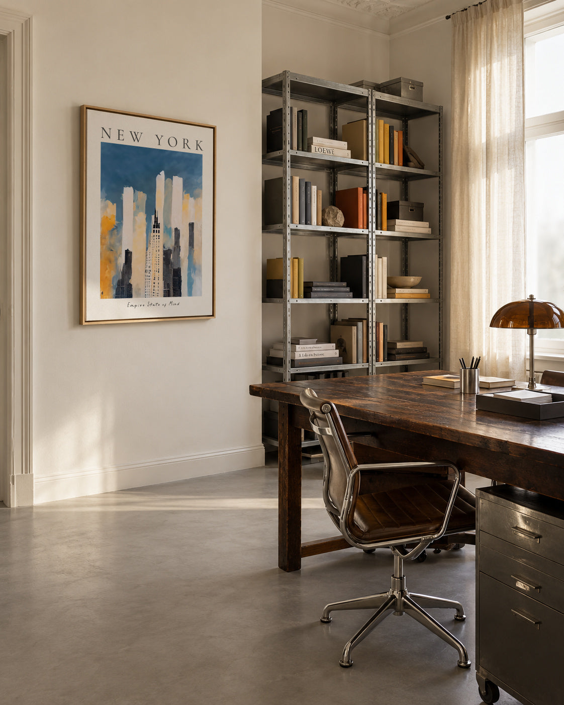 New York, Empire State of Mind - Framed canvas in an interior