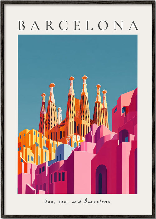 Plakat podróżniczy: Sagrada Familia w kolorze