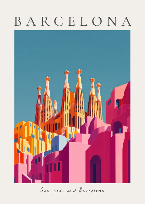 Plakat podróżniczy: Sagrada Familia w kolorze