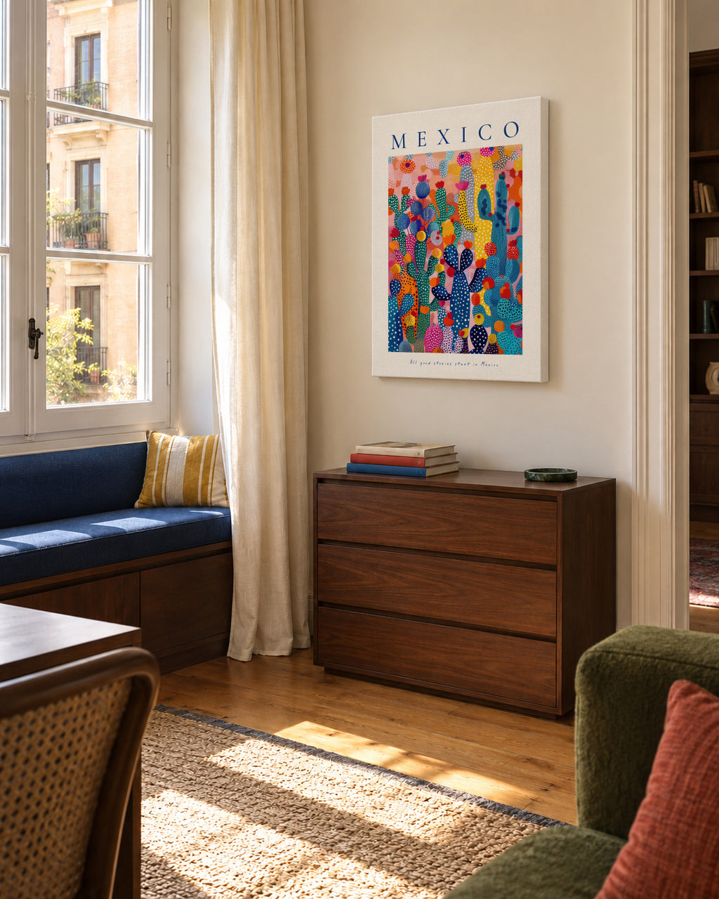 Mexico - Unframed canvas in an interior
