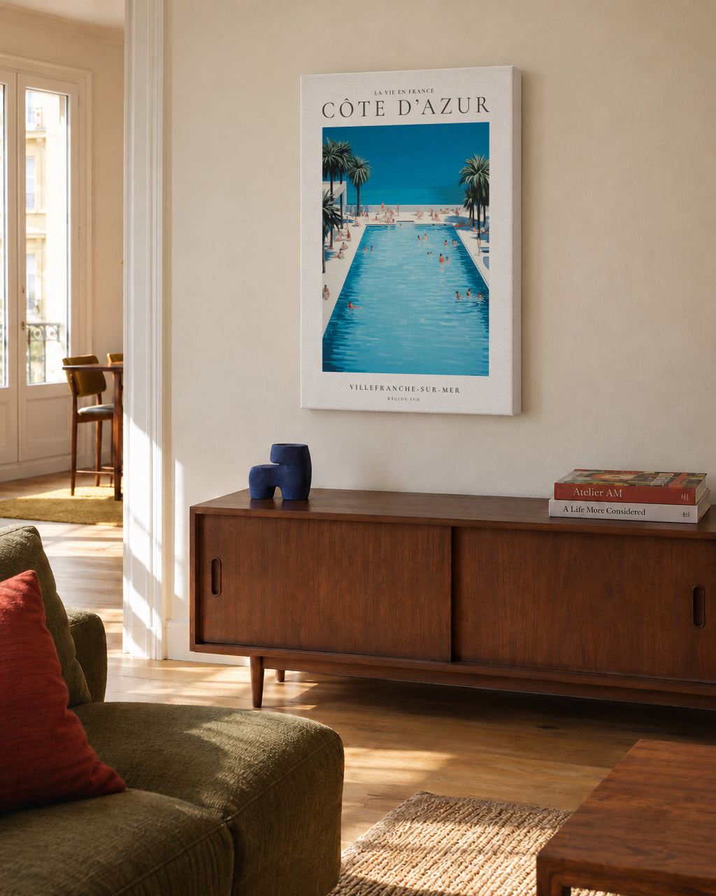 La vie en France, Côte d'Azur (French Riviera) - Unframed canvas in an interior