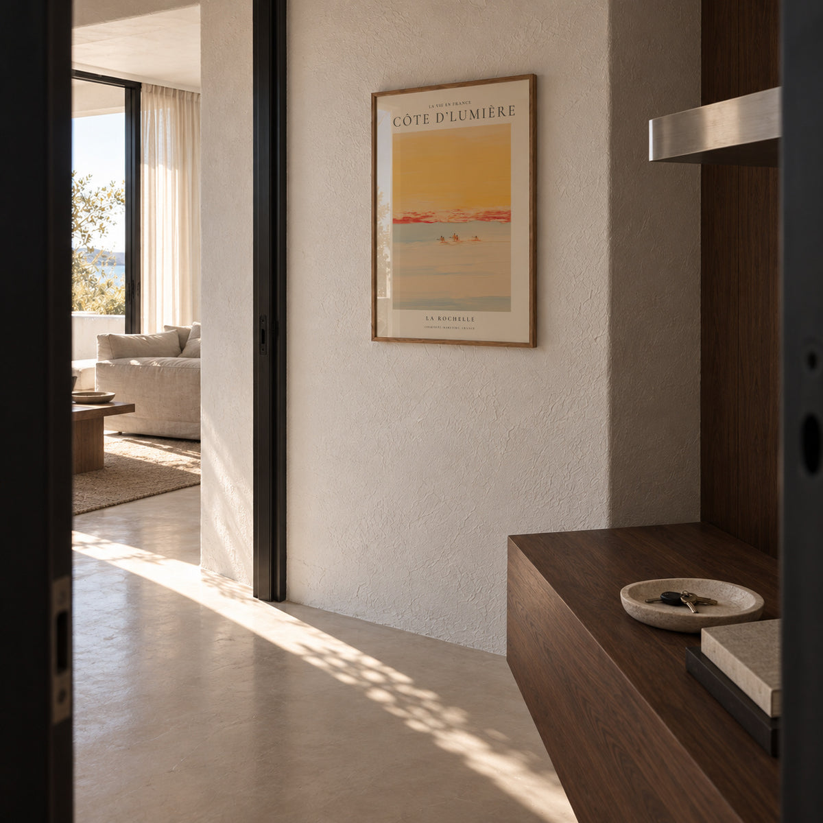 La vie en France, Côte d’Lumière - Framed poster in an interior