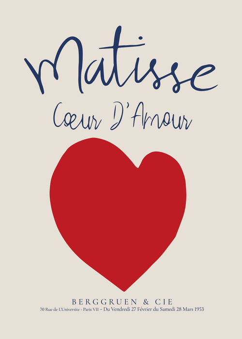 Henri Matisse, Coeur d'amour - Unframed art print