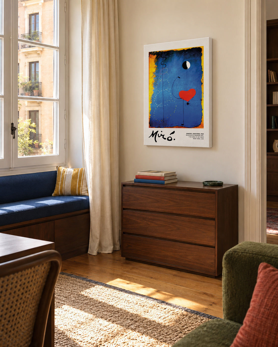 Joan Miro, Dancer II - Unframed canvas in an interior