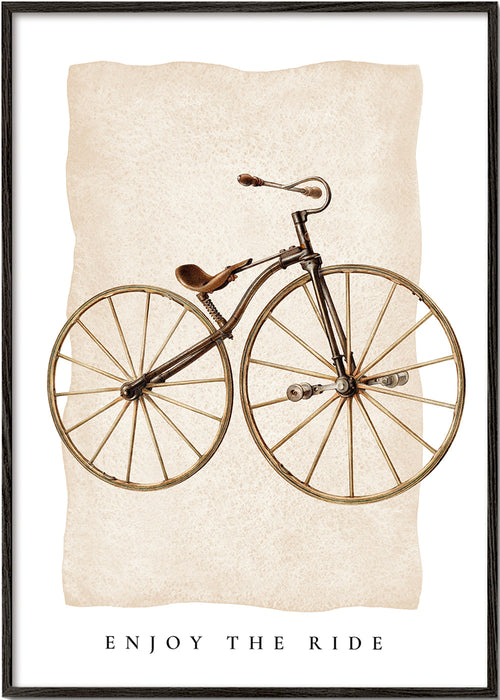 Plakat vintage ze starym rowerem
