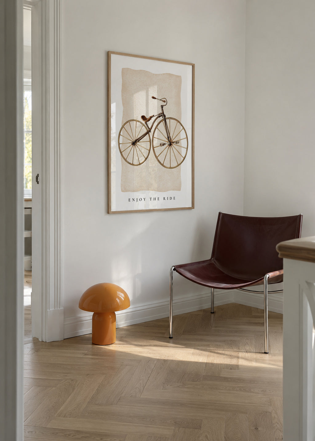 Enjoy the ride - Framed poster in an interior
