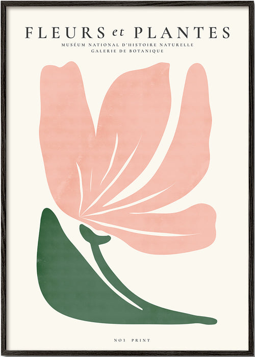 Plakat botaniczny różowo-zielony minimal