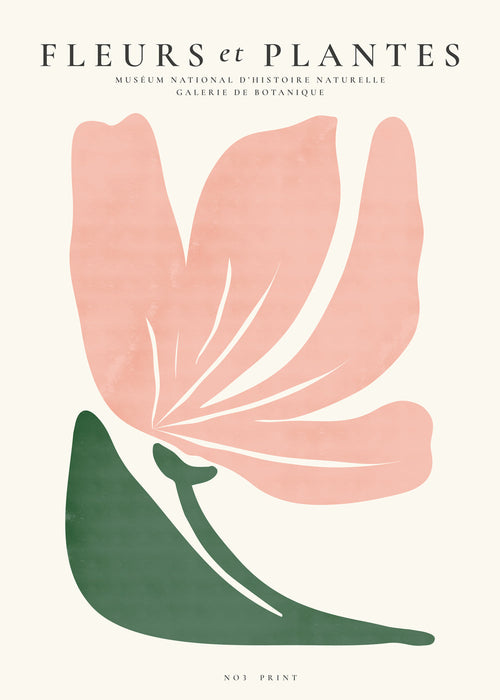 Plakat botaniczny różowo-zielony minimal