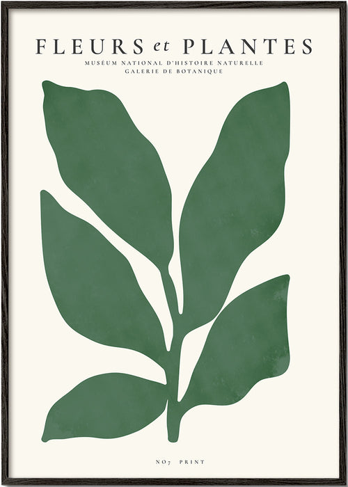 Plakat botaniczny z zielonym liściem
