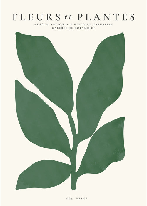 Plakat botaniczny z zielonym liściem