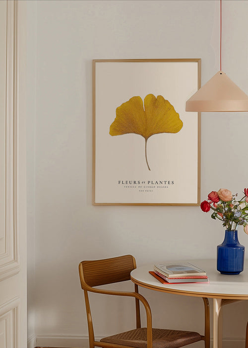 Plakat botaniczny | Żółty liść miłorzębu