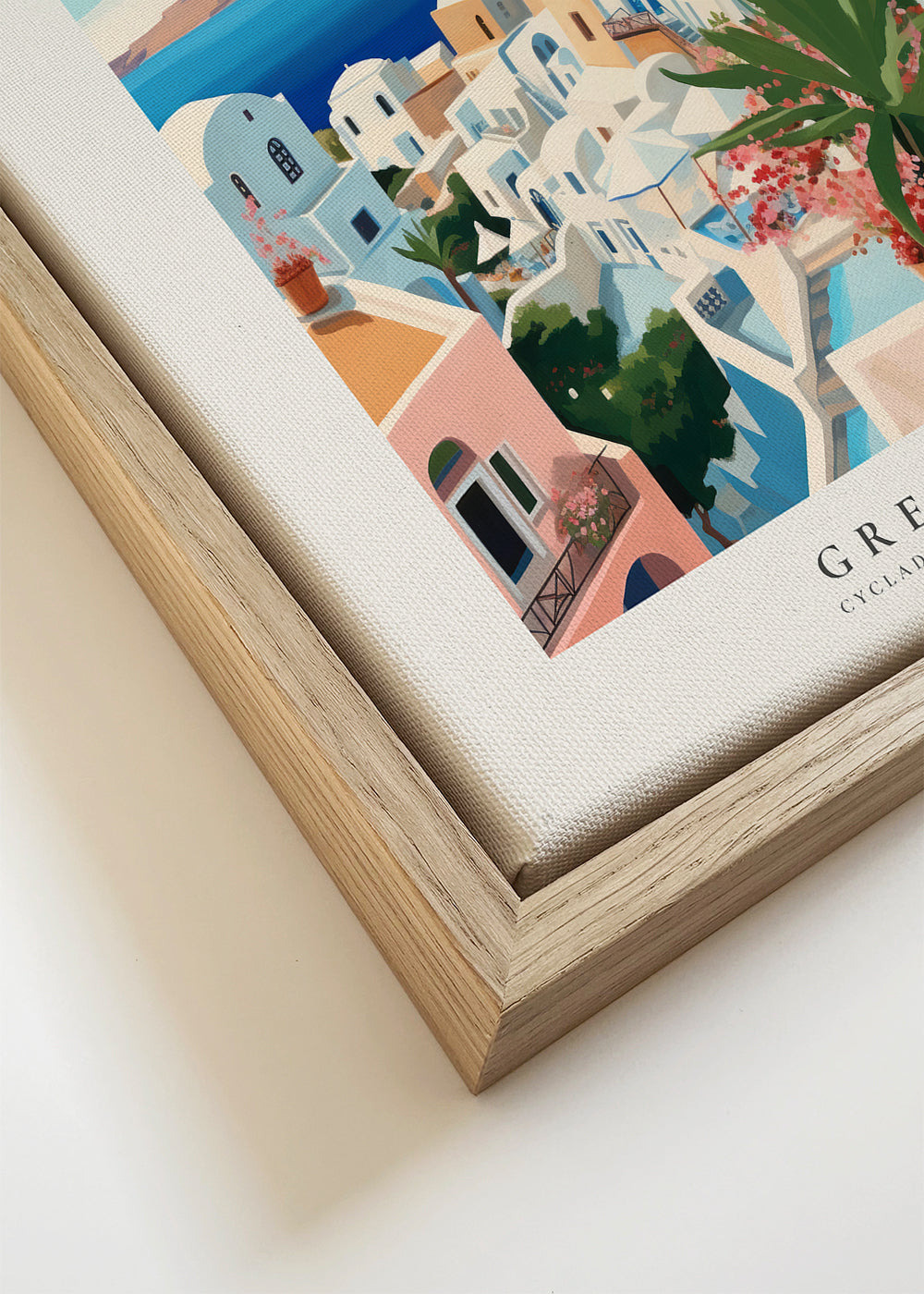 Plakat podróżniczy Santorini ilustracja