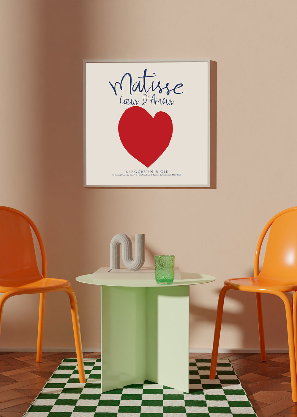 Ilustracja czerwone serce plakat