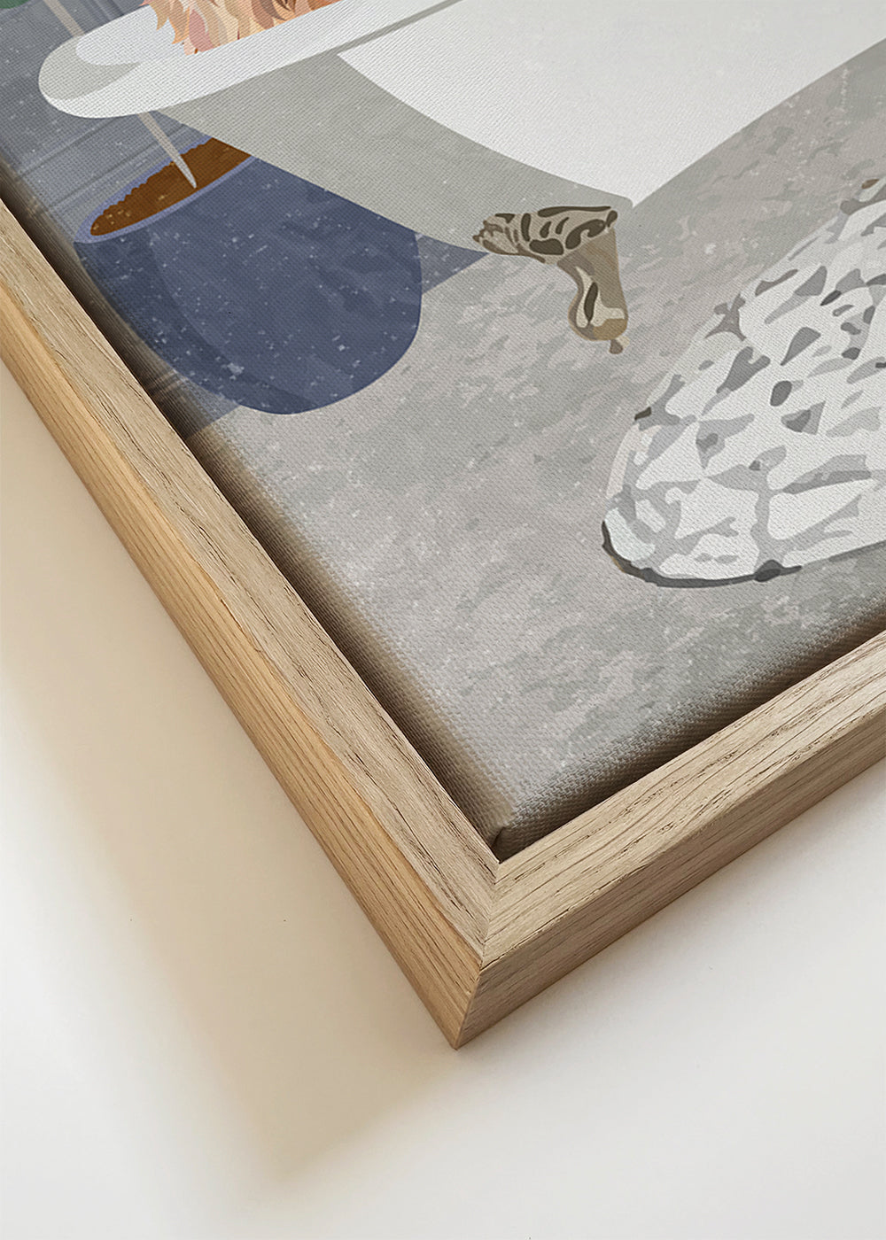 Obraz: lew w wannie, ilustracja