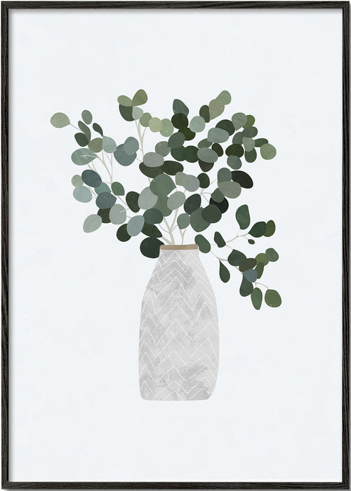 Plakat botaniczny: eukaliptus w minimalistycznym wazonie