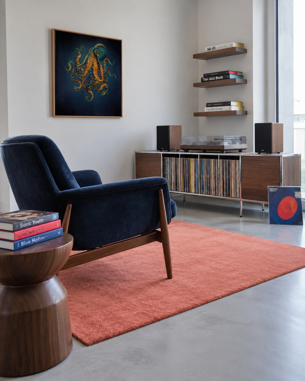 Underwater Dream IV Square - Framed canvas in an interior