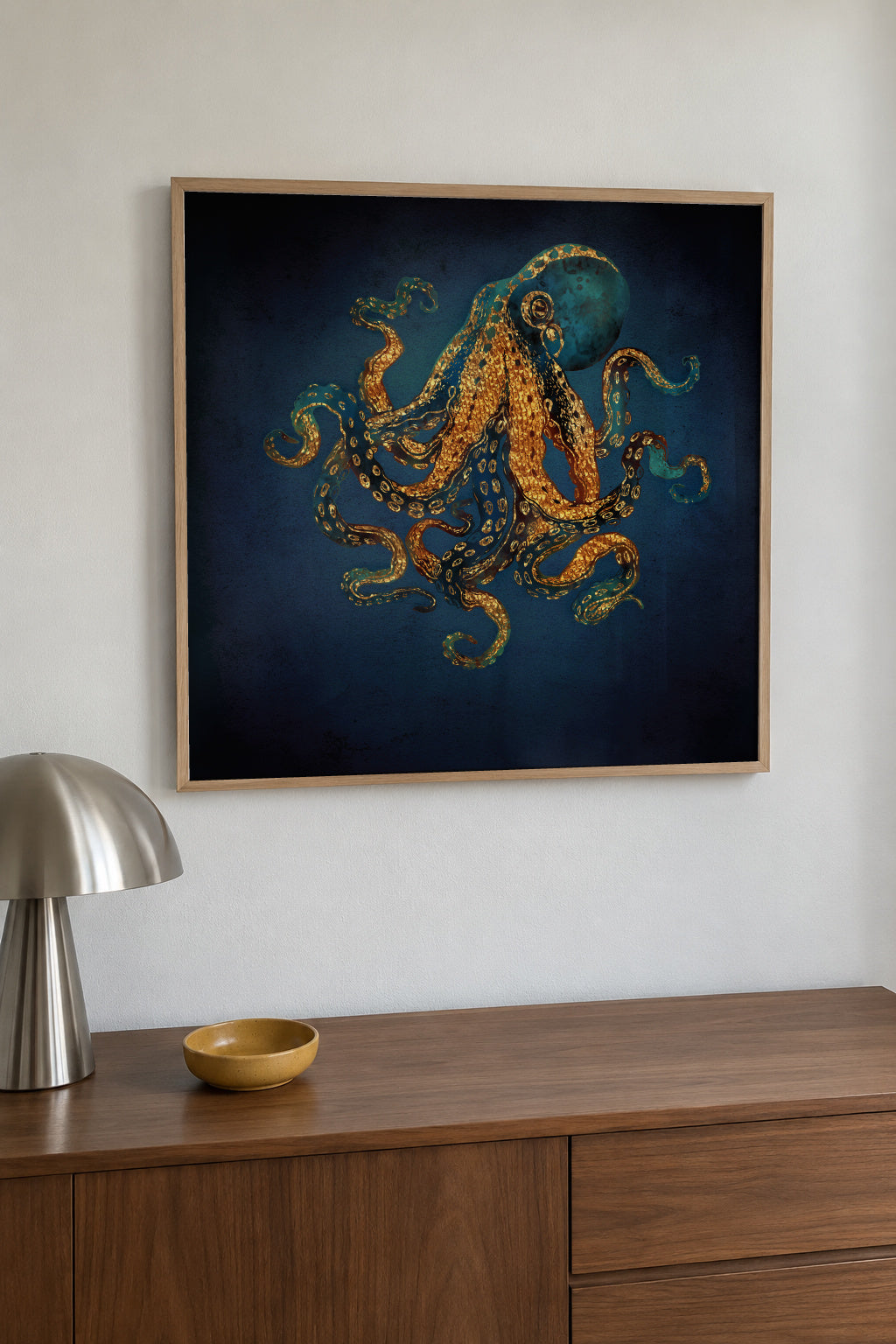 Underwater Dream IV Square - Framed poster in an interior