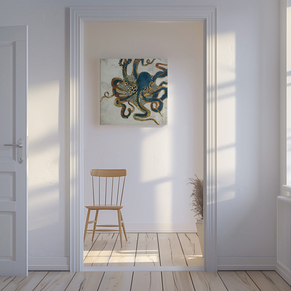Underwater Dream VI Square - Unframed canvas in an interior