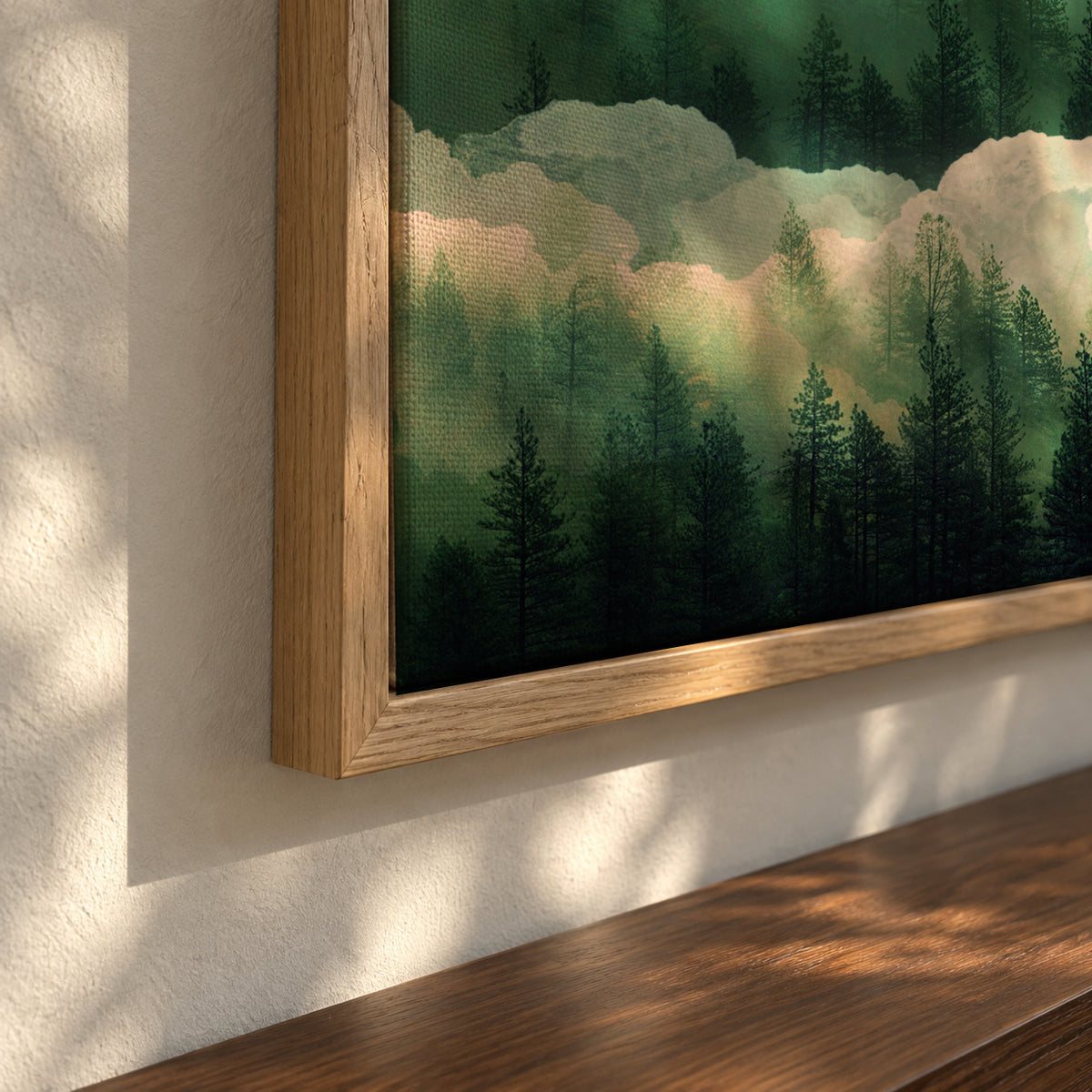 Emerald Hills Square - Framed canvas detail