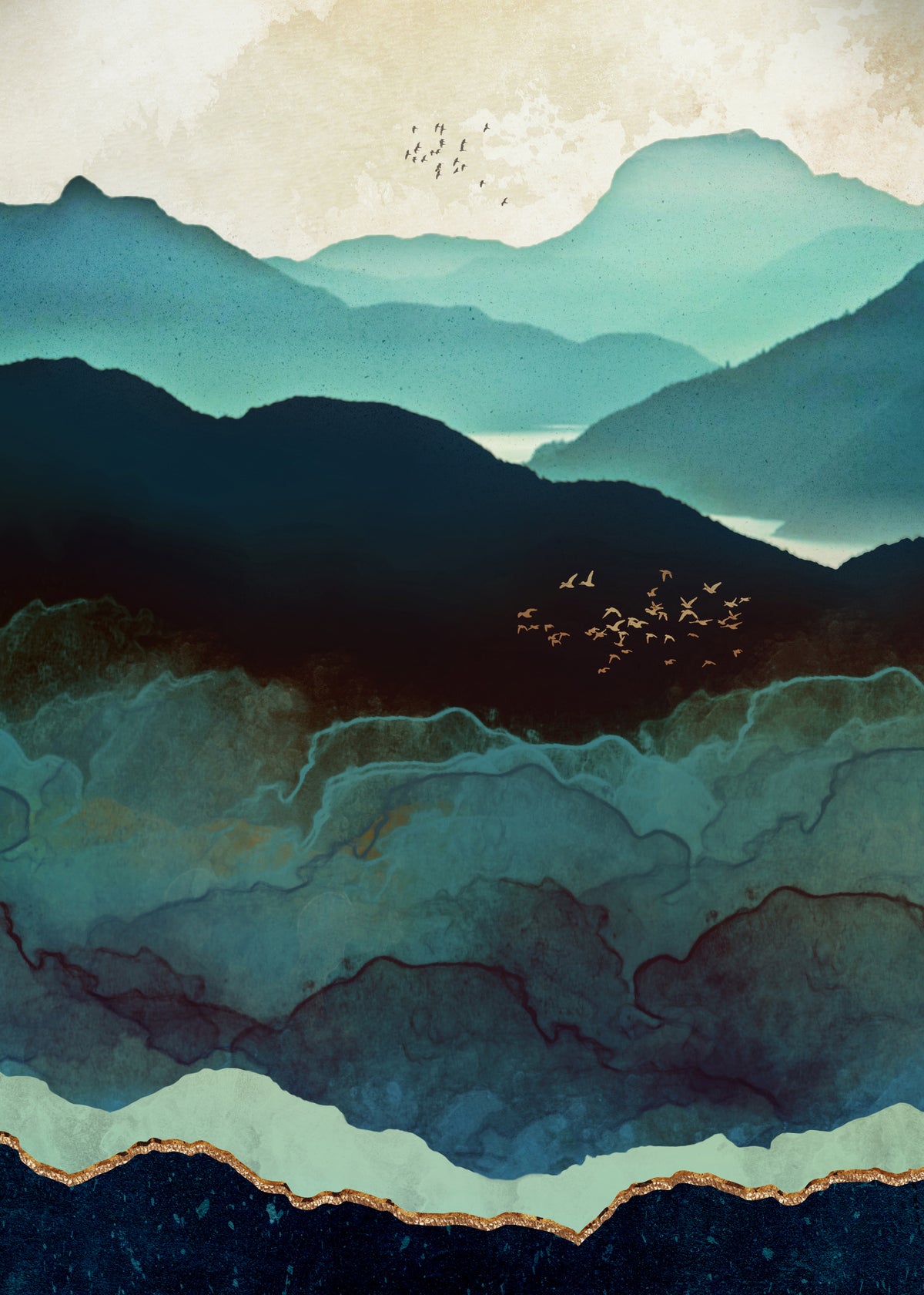Indigo Mountains - Unframed art print