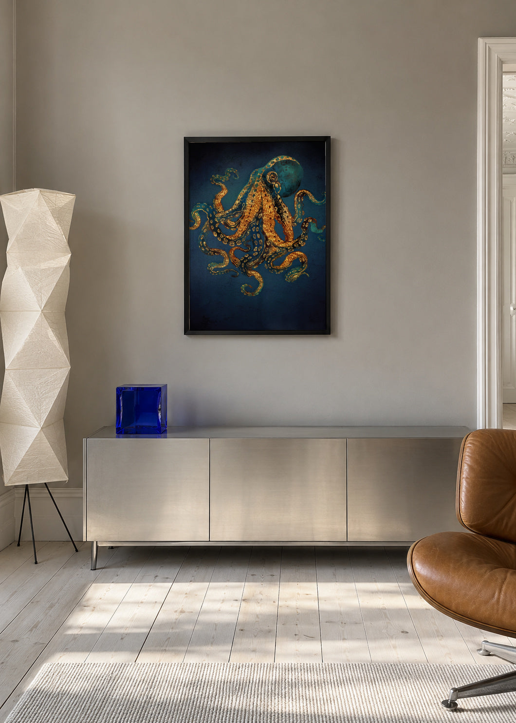 Underwater Dream IV - Framed poster in an interior