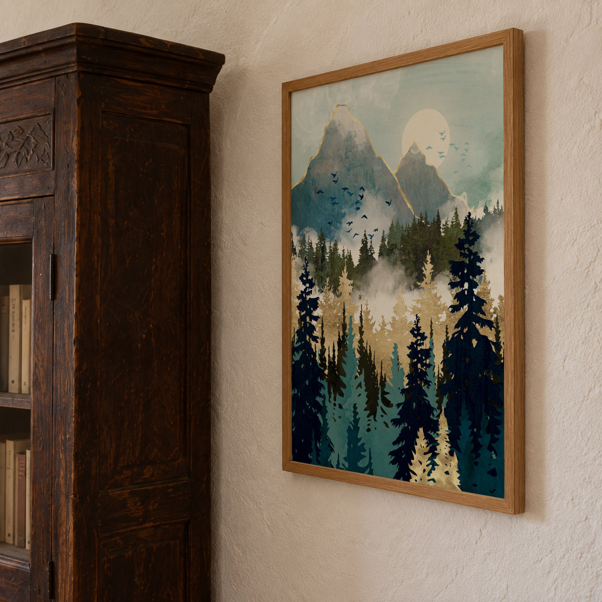 Misty Pines - Framed poster detail
