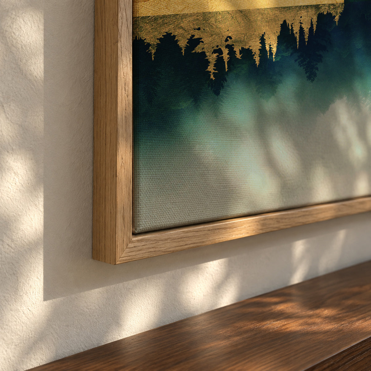 Mist Reflection - Framed canvas detail