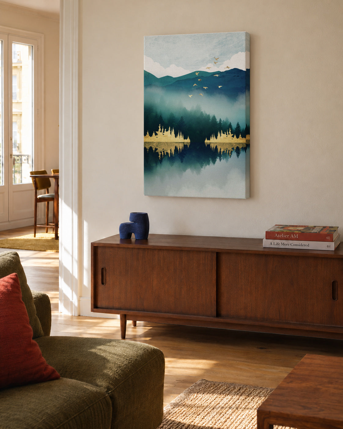 Mist Reflection - Unframed canvas in an interior