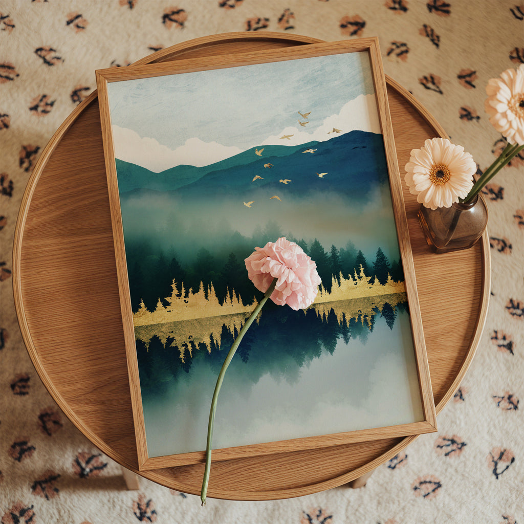 Mist Reflection - Framed poster in an interior