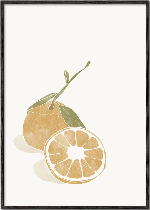 Sztuka do kuchni z minimalistyczną ilustracją pomarańczy