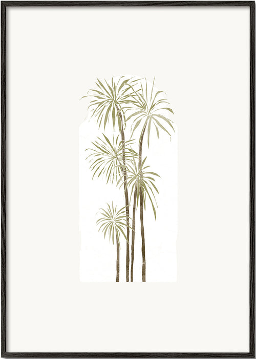Plakat botaniczny ze stylizowanymi palmami