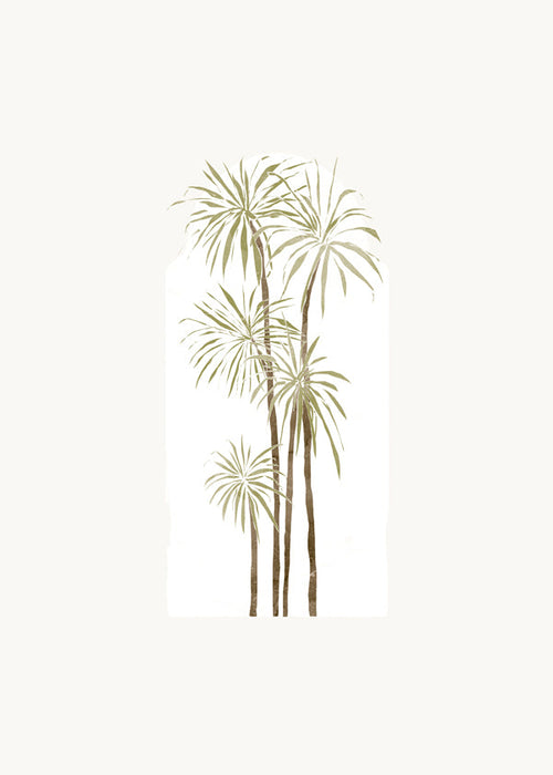 Plakat botaniczny ze stylizowanymi palmami