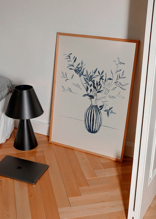 Plakat botaniczny: niebieskie gałązki w wazonie – Product1