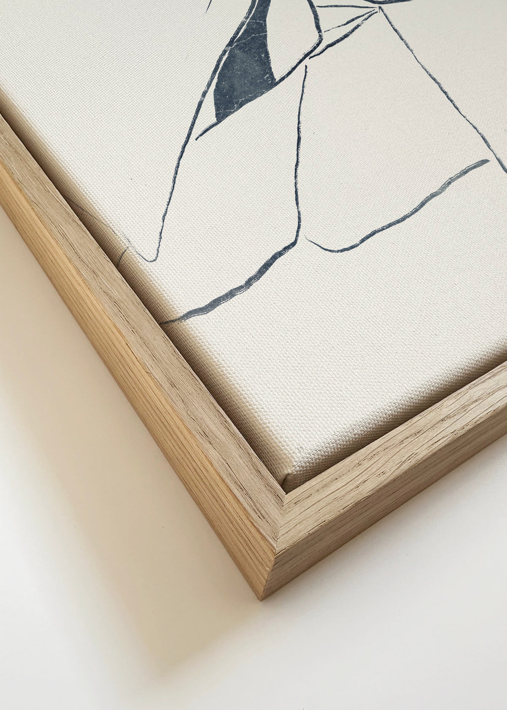 Blue Umbrellas - Framed canvas detail