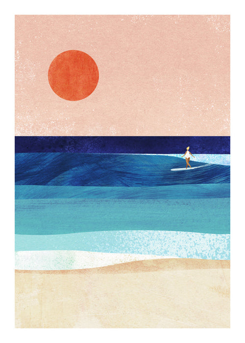 Sztuka surf: Surf Girl na minimalistycznej fali